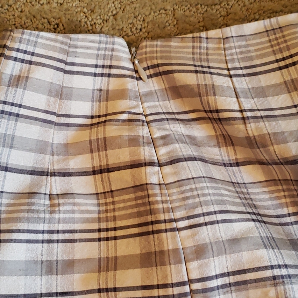 Moschino Cheap And Chic Gray Plaid Silk Pant Sz 8 - Picture 5 of 6